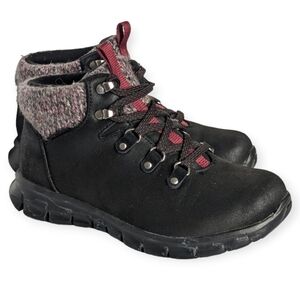 Skechers Hiking Boots Synergy Sweater Collar Pretty Hiker Women's Black Size 6.5